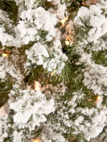 Pre-Lit Artificial Flocked Montana Pine Christmas Tree