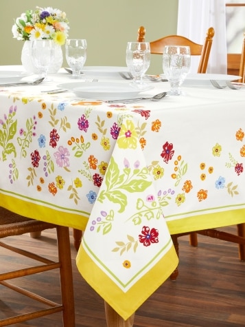  Garden Wildflower Cotton Tablecloth