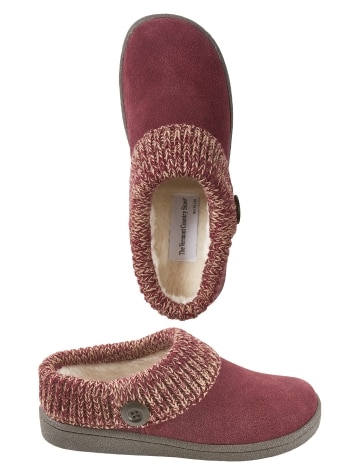 Women's Suede Slipper Clogs With Ragg Cuffs