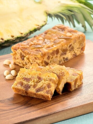 Sliced Pineapple and Macadamia Nut Loaf Cake