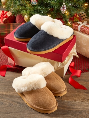 Women s Sheepskin Scuffs Blue 10 The Vermont Country Store