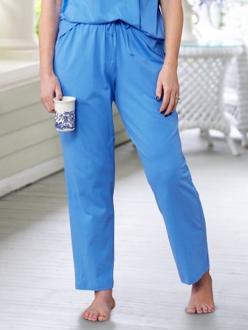 Women's Comfort Knit Solid Color Cotton Pajama Pants