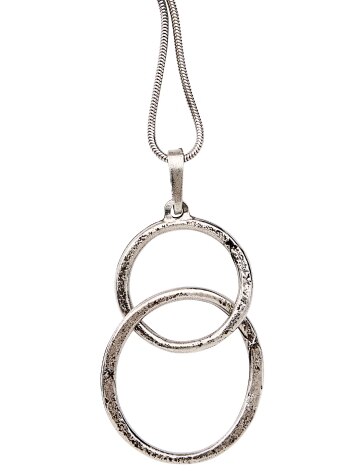 Double Circle Pewter Necklace