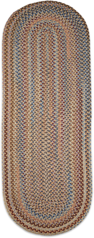 Northshire Multicolor Oval Braided Wool Runner Rug