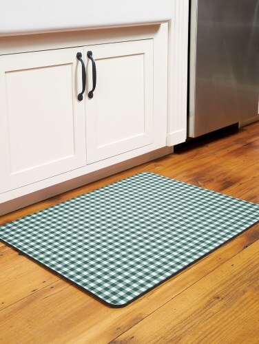 Easy Care Green Check Cushioned Kitchen Mats