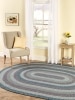 Mt. Mansfield Multi-Color Blue Braided Oval Rug
