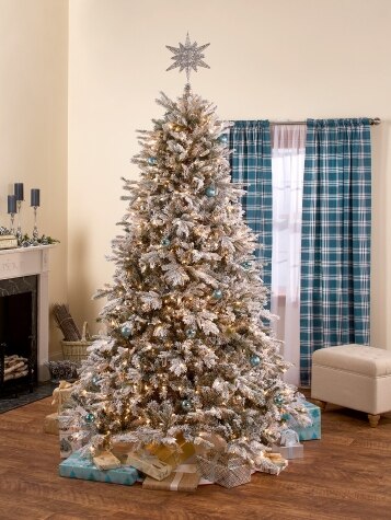 Pre-Lit Natural-Cut Artificial Spruce Christmas Tree
