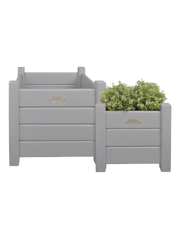 Greenwich Square Planter in Gray, Set of 2