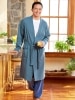 Waffle-Weave Cotton Knit Robe for Men 