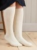 Merino Wool Blend Cable-Knit Socks for Women