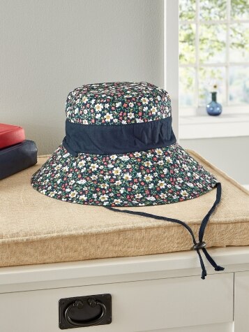 Reversible Calico Garden Sun Hat for Women 