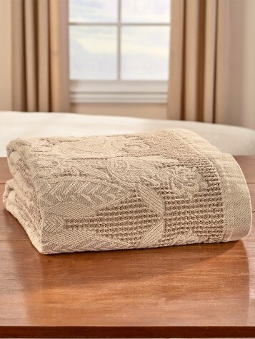 Magnificent Medallion Cotton Waffle-Weave Blanket or Throw