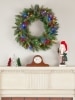 Dual-Color LED Pinecone and Holly Berry Artificial Lighted Christmas Wreath, In 3 Sizes