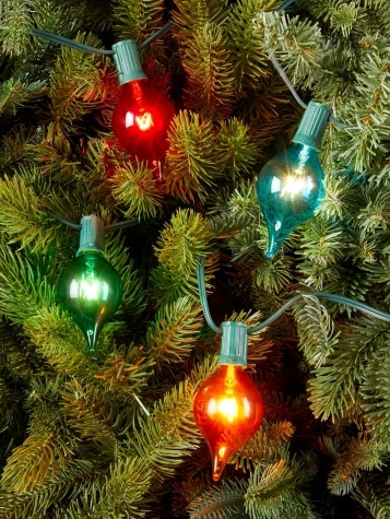 Multicolor Teardrop Christmas Indoor/Outdoor Light String, 10 Lights