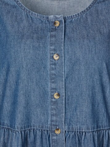 Tiered Cotton Chambray Jumper