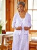 Eileen West Lavender Print Cotton/Modal Bed Jacket