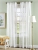 Petite Fleur Embroidered Sheer Rod Pocket Panel With Back Tabs