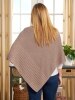 Women's Cable Knit Ribbed Poncho