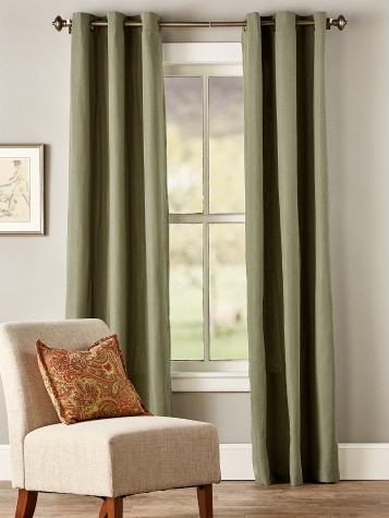 Insulated Linen Lined Grommet Top Curtains Display