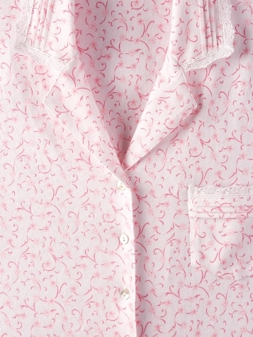 Eileen West Pink Scroll Cotton Capri Pajamas