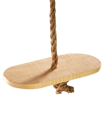 Solid Maple Wood Disc Swing & 20' Manila Rope