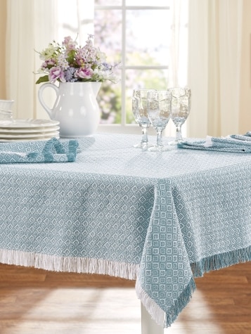 Diamond Mountain Weave Cotton Tablecloth