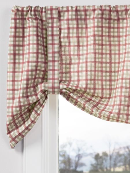 Country Plaid Tie Up Window Topper Vermont Country Store