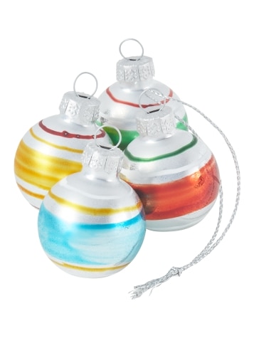 Mini Blown-Glass Christmas Ornaments, Set of 17