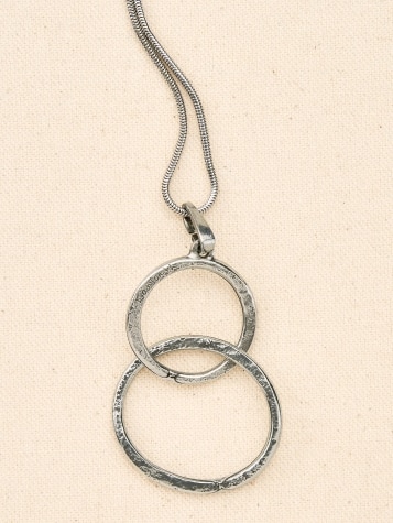 Double Circle Pewter Necklace