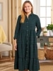 Plaid Flannel Tiered Midi Dress