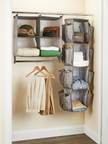 Four-Shelf Closet Organizer With Garment Rod