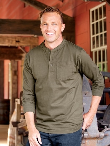 Orton Brothers Smooth-Knit Long-Sleeve Pocket Henley