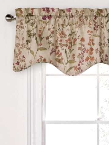 Cottage Garden Lined Rod Pocket Scalloped Valance