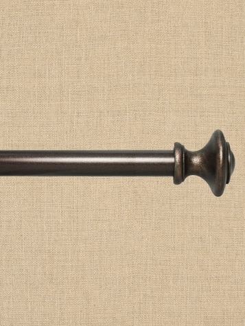 Adjustable Curtain Rod With Finial, 3/4 Inch