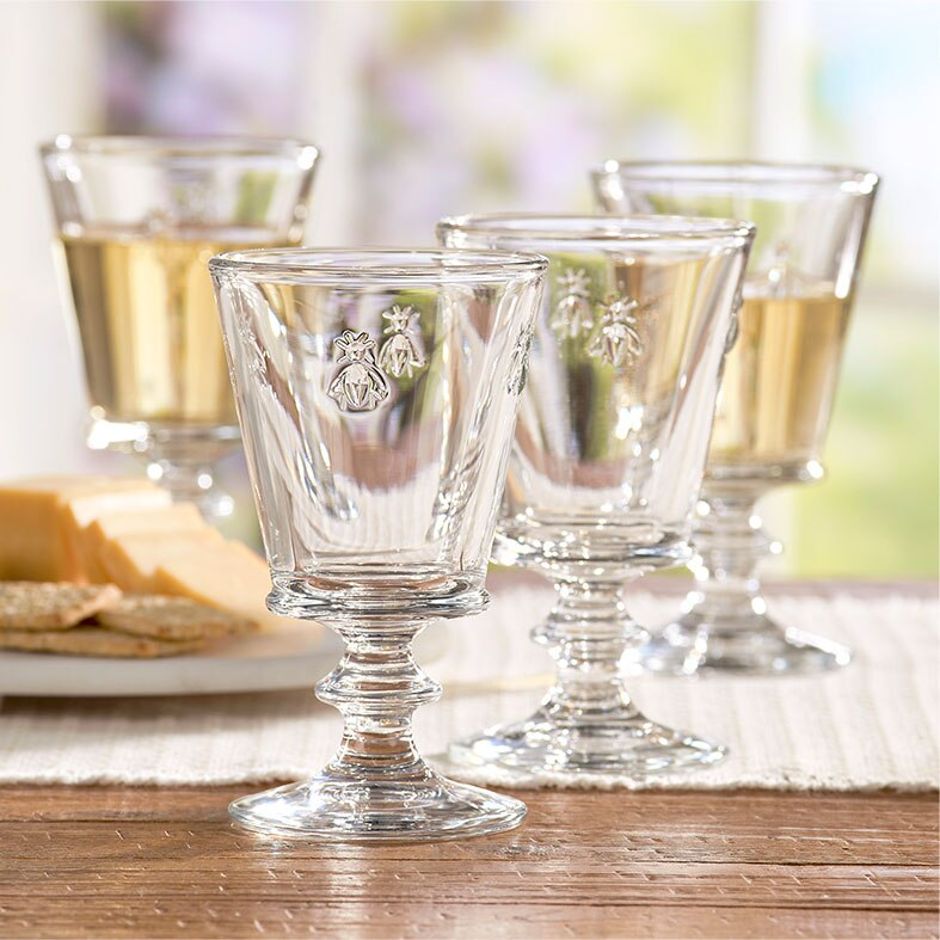 French Bee Wine Glasses, Set Of 4