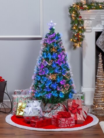 Fiber Optic Color-Changing Artificial Christmas Tree