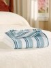 Bold Stripe Blue Brushed-Cotton Blanket