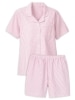 Women's Cotton Seersucker Shortie Pajamas in Pink