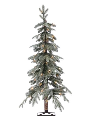 Pre-Lit Artificial Flocked Mountain Pine Christmas Tree, In 2 Sizes