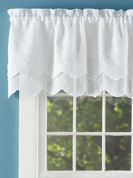 Hathaway Semi Sheer Double Scalloped Window Valance