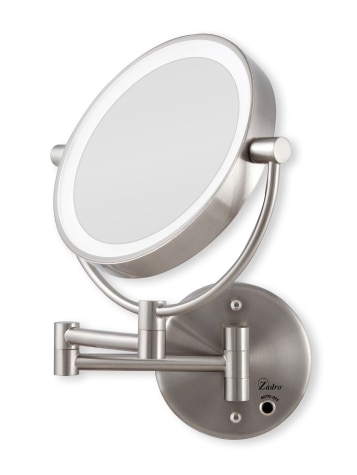 Dual-Sided Magnifying Cordless Lighted Wall Mirror