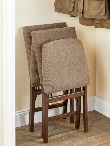 Upholstered Folding Chairs, Set of 2