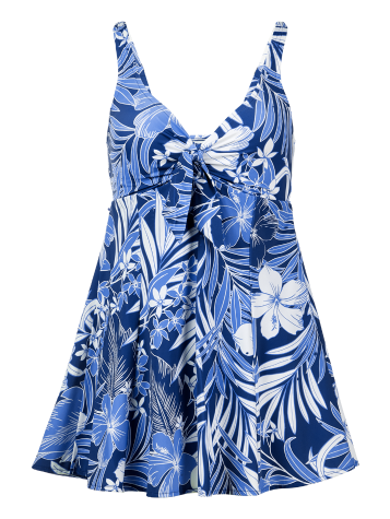 Women's Tropical Print A-Line Swim Dress