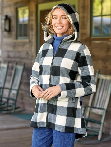 Women's Full-Zip Double-Fleece Jacket With Hood