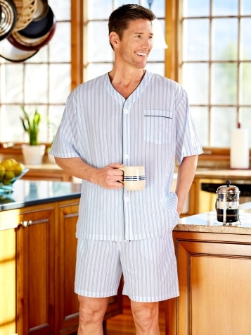 Men's Ultra-Light Cotton Voile Short Pajamas