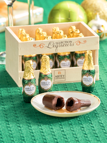 French Champagne Filled Chocolate Bottles