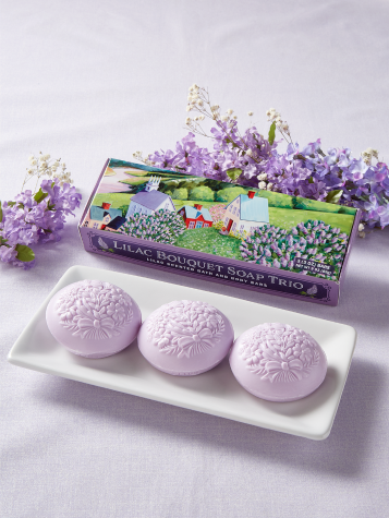 Lilac Bouquet Bath and Body Soap Gift Box, 3 Bars