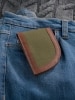 Men's Waxed-Canvas Front-Pocket Wallet in Olive