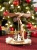 Nordic Snowman Natural Wood Christmas Tealight Pyramid
