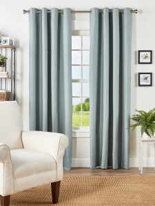Neutral Blue Energy Efficient Grommet Top Curtains